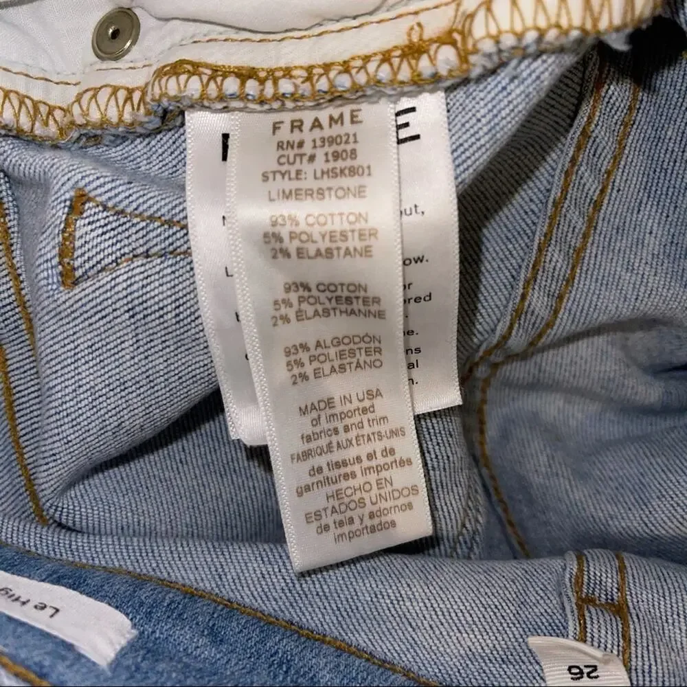 Frame Le High Skinny Jeans Light Wash 26